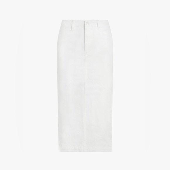 FAVORITE DAUGHTER Denim Midi Skirt The Mischa Leche White Size 24 $218 MSRP NWT - Picture 5 of 15